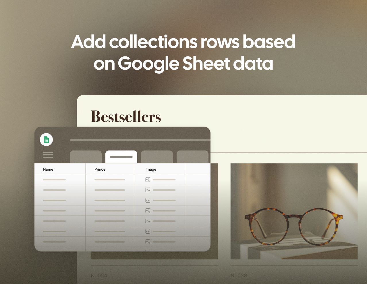 Add collections rows based on Google Sheets data