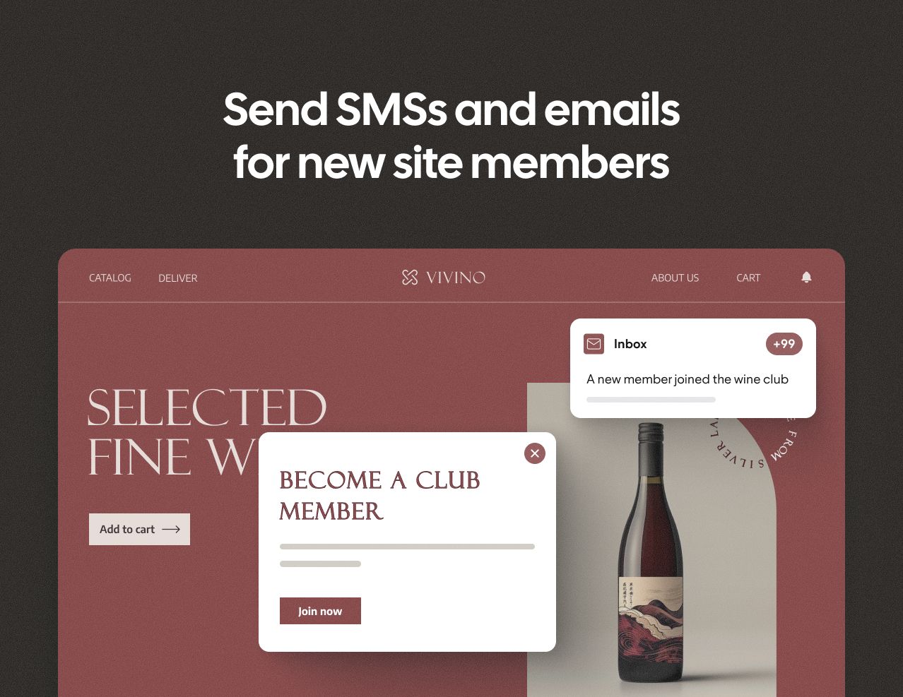 Send SMS for new site members